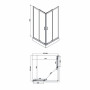 Душевая кабина Qtap Taurus BLA1099SC6 90х90, стекло Clear 6 мм, без поддона TAUBLA1099SC6