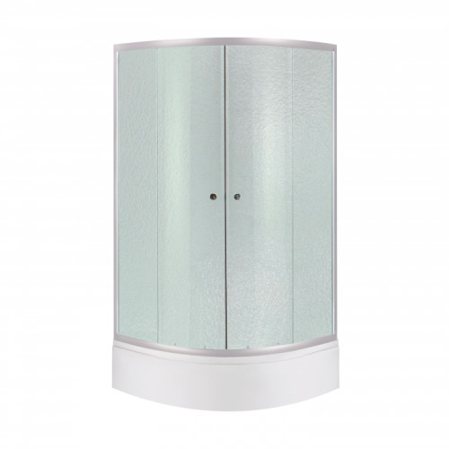 Душевая кабина Lidz Latwa SC80x80.SAT.MID.FR полукруглая, стекло Frost 4 мм + Душевой поддон KAPIELKA ST80x80x26, с панелью LLSC8080SATMIDFR2SET