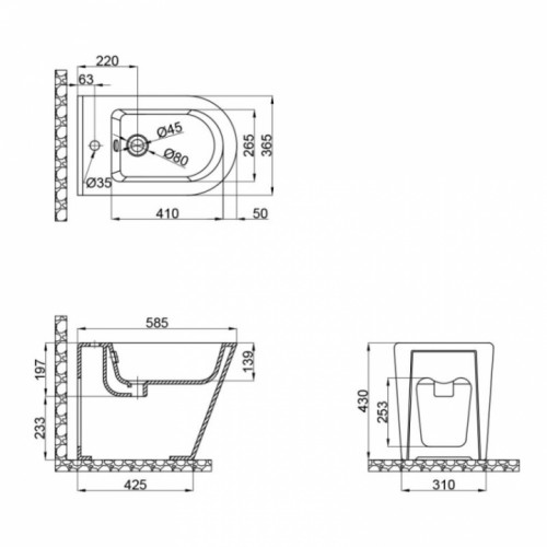 Биде напольное Qtap Scorpio 53x36x39.5 White QT14441003CW