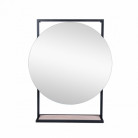 Зеркало Qtap Taurus 70х85 Black/Whitish oak с LED-подсветкой QT2478ZP700BWO