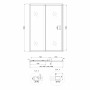 Душевая дверь в нишу Qtap Taurus CRM2013-14.C6 130-140x185 см, стекло Clear 6 мм, покрытие CalcLess TAUCRM201314C6