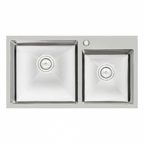Кухонна мийка з двома чашами Qtap S7843 2.7/1.0 мм Satin (QTS784310)