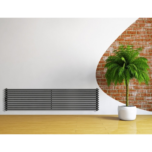 Дизайнерский горизонтальный радиатор Betatherm Praktikum 2 H-425 мм, L-1400 мм (белый/черный)