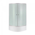 Душевая кабина Lidz Latwa SC80x80.SAT.HIGH.FR полукруглая, стекло Frost 4 мм + Душевой поддон KAPIELKA ST80x80x41 LLSC8080SATHIGHFR2SET