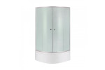 Душевая кабина Lidz Latwa SC80x80.SAT.HIGH.FR полукруглая, стекло Frost 4 мм + Душевой поддон KAPIELKA ST80x80x41 LLSC8080SATHIGHFR2SET