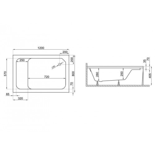 Піддон прямокутний Polimat RONI 120x80x40,5 00683