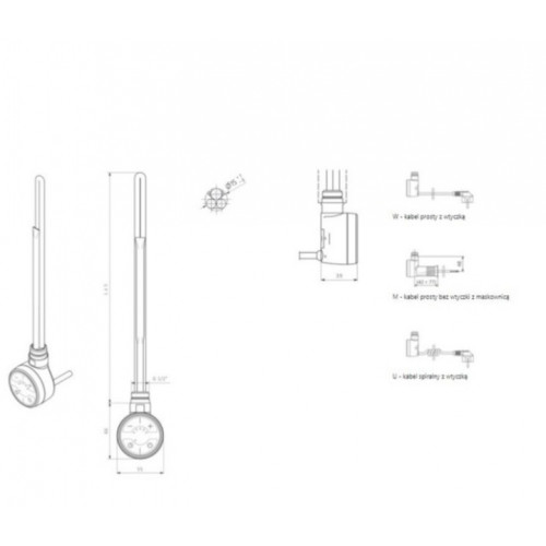 ТЭН Terma скрытого монтажа MOA 400W White WEMOA04T916M/WEMOA04F916M