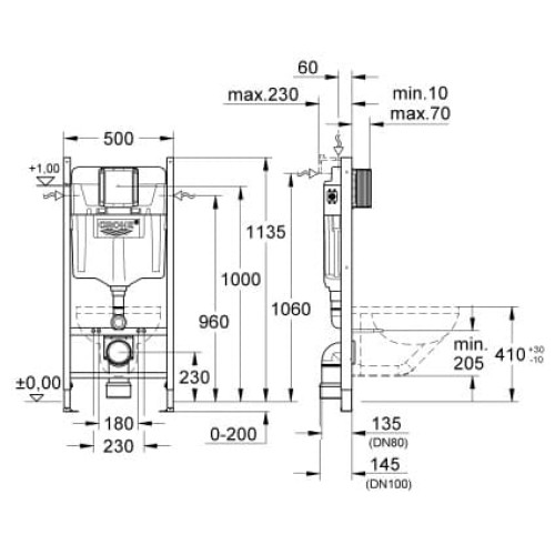 Инсталляционная система Grohe Rapid SL 1.13 м, для унитаза 38840000