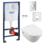 Комплект инсталляции: Унитаз подвесной Villeroy Boch ARCHITECTURA Directflush с сиденьем Slow closing + GROHE инсталляция, 5684HR01+38721001+37131000