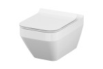 Унитаз подвесной Cersanit Crea Clean On, прямоугольный ободок + Сиденье Дюроласт, Soft Close, S701-404