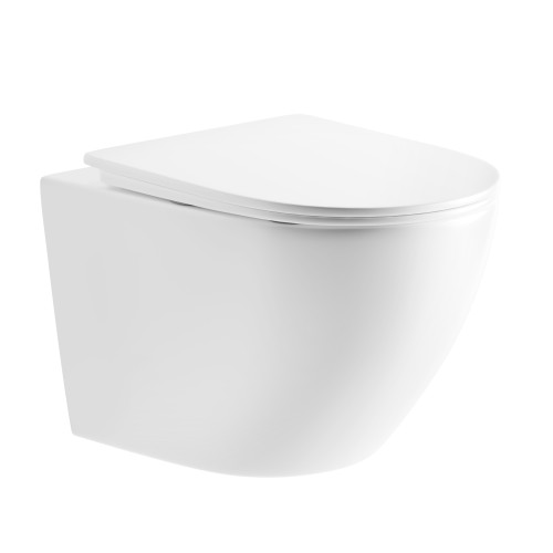 Унитаз подвесной Imprese ROZKOS Twist безободковый с сиденьем Slim Slow closing c06310103