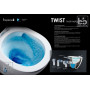 Унитаз подвесной Imprese ROZKOS Twist безободковый с сиденьем Slim Slow closing c06310103