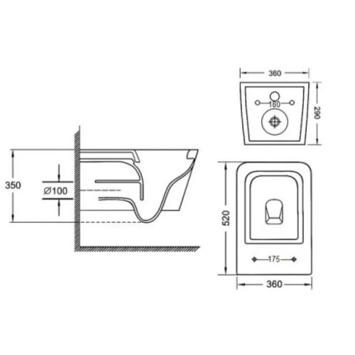 Комплект: Инсталляционная система GROHE Rapid SL 38772001 + Imprese Kubik Rimless безободковый, c06810203+38772001