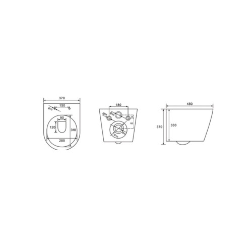 Унітаз підвісний Imprese Jess Rimless i11330MB чорний матовий