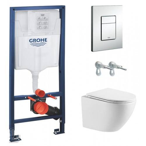 Комплект: Инсталляционная система GROHE Rapid SL 38772001 + Подвесной Унитаз Imprese ROZKOS TWIST с сидением, 38772001+c06310103