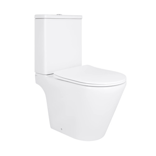 Унітаз компакт Qtap Dove Rimless безободковий з сидінням Slim soft-close QT06228380BW