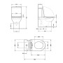 Унітаз компакт Qtap Dove Rimless безободковий з сидінням Slim soft-close QT06228380BW
