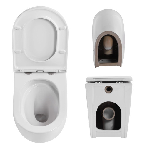 Унітаз підлоговий Qtap Robin Ultra Quiet безободковий з сидінням soft-close QT13223381AW