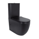 Унитаз напольный Qtap Robin Ultra Quiet безободковый сиденье Soft-close матовый Black QT13226083AMB