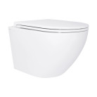 Унитаз подвесной Qtap Robin Ultra Quiet безободковый, сиденье дюропласт soft-close QT13332381АSW