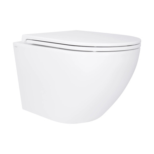 Унітаз підвісний Qtap Robin Ultra Quiet безободковий, сидіння дюропласт soft-close QT13332381АSW