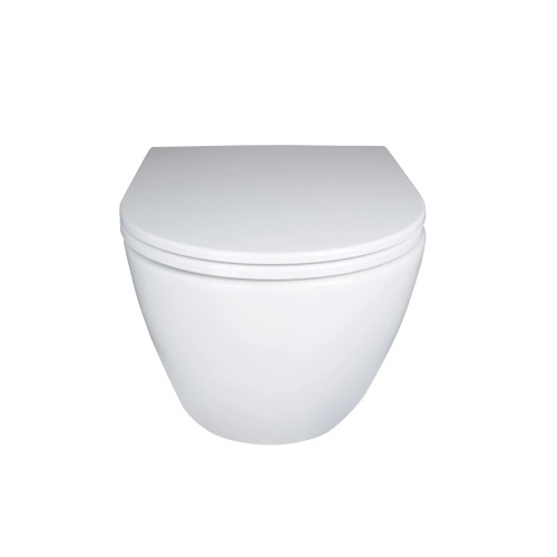 Унітаз підвісний Qtap Robin Ultra Quiet безободковий, сидіння дюропласт soft-close QT13332381АSW