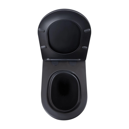Унитаз подвесной Qtap SCORPIO Ultra безободковый с сиденьем soft-close черный матовый QT14332380AMB