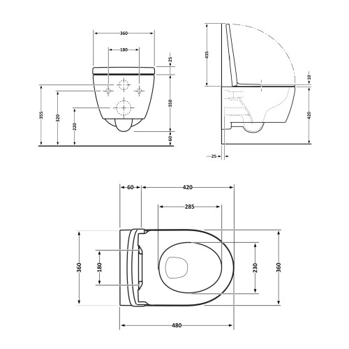 Унітаз підвісний Qtap SWAN Ultra Quiet безободковий з сидінням soft-close QT16335179W