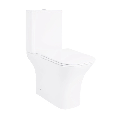 Унітаз компакт Qtap Presto Rimless безободковий з сидінням Slim soft-close QT24221215AW