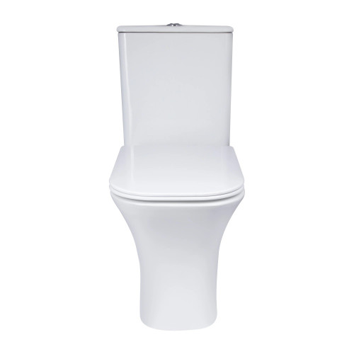 Унітаз компакт Qtap Presto Rimless безободковий з сидінням Slim soft-close QT24221215AW