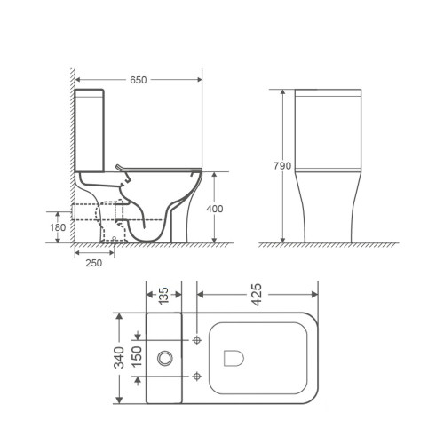 Унітаз компакт Qtap Presto Rimless безободковий з сидінням Slim soft-close QT24221215AW