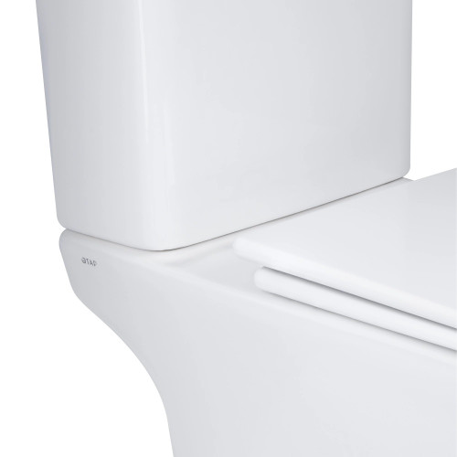 Унітаз компакт Qtap Presto Rimless безободковий з сидінням Slim soft-close QT24221215AW