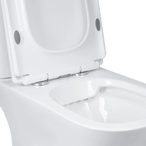 Унітаз компакт Qtap Presto Rimless безободковий з сидінням Slim soft-close QT24221215AW