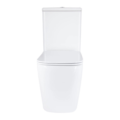 Унітаз компакт Qtap STENAVA безободковий з сидінням Slim soft-close QT27228303W