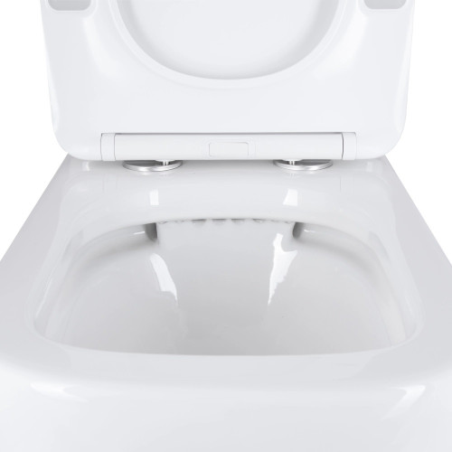Унітаз компакт Qtap STENAVA безободковий з сидінням Slim soft-close QT27228303W