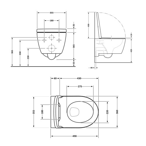 Унитаз подвесной Qtap Taurus Ultra Quiet безободковый с сиденьем soft-close QT2433084EUQW