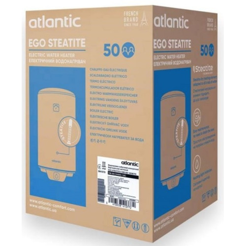 Водонагреватель Atlantic Steatite Ego 50 VM 050 D400S-1-BC 1200W, 841377