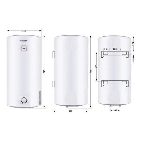 Водонагреватель Thermo Alliance Slim 50 л, 1,5 КвТ Мокрый Тэн, D50V15Q1