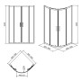 Душова кабіна Cersanit Basic 90x90x185 см без піддону S158-005