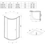 Душова штора Ravak PIVOT PSKK 3 - 100 Transparent, кутова, скло, білий профіль та ручка, 376AA101Z1