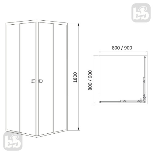 Душевая кабина Rozzy Jenori Velum 90x90 (без поддона) 90RZ082Linia