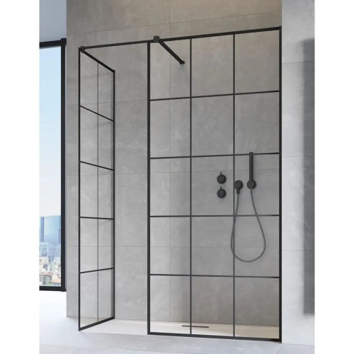 Перегородка для душа RADAWAY Walk-in Modo New Black Factory, прозрачная, безопасное стекло, 389054-54-55