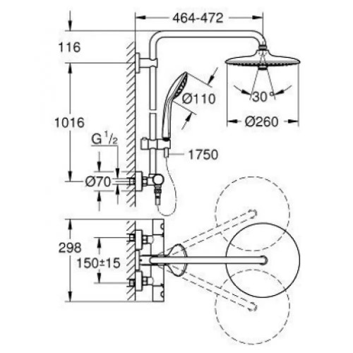 Душевая система с термостатом Grohe Euphoria System 260, 27296003
