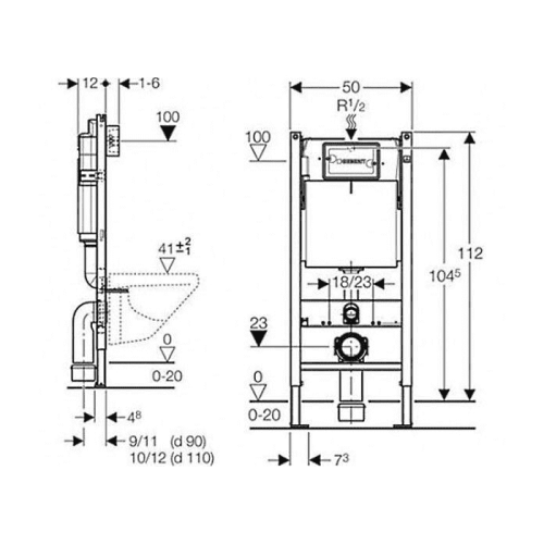 Комплект инсталляции с унитазом Geberit Duofix PRO 20, 118.315.21.1