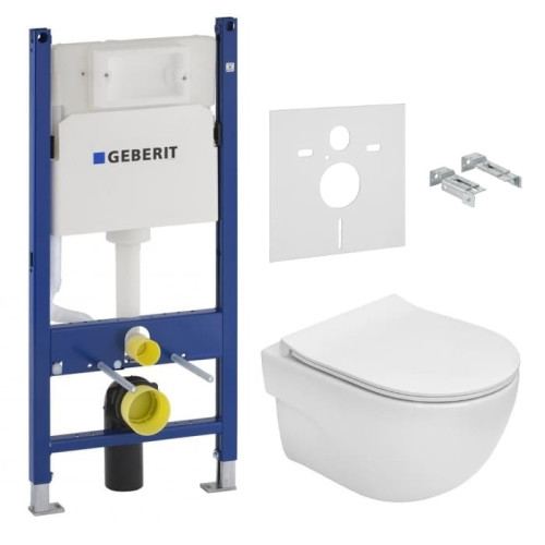 Комплект інсталяції: Унітаз ROCA MERIDIAN Rimless з сидінням Slim + Інсталяція Geberit Duofix 3в1, A34H242000+458.126.00.1