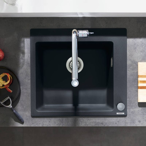 Кухонная мойка Hansgrohe S510-F450 56х51 Graphiteblack Silicatec, 43312170