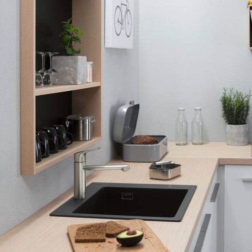 Кухонная мойка Hansgrohe S510-F450 56х51 Graphiteblack Silicatec, 43312170