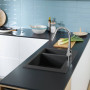 Кухонная мойка Hansgrohe S510-F635 77х51 на две чаши 18/45 Graphiteblack Silicatec, 43315170