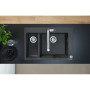 Кухонная мойка Hansgrohe S510-F635 77х51 на две чаши 18/45 Graphiteblack Silicatec, 43315170