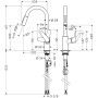 Змішувач для кухні Hansgrohe Focus 31815800 з висувним виливом, колір (нержавіюча сталь, матовий)